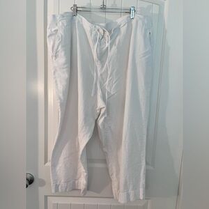 J.Jill White Linen Cropped Pants Size 26